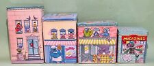 Vtg Sesame Street Muppets Tin Box Cannisters by Applause, Complete Set of 4 RARE picture