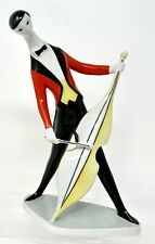 Zsolnay Porcelain Cello Player - Janos Torok Design vtg MCM Cellist Figurine picture