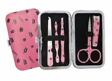 New Hot Pink Black Cat Kitten 5 piece Beauty Spa Mini Pedi Manicure Nail Set picture