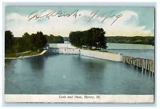 1909 Scene at Lock and Dam, Henry, Illinois IL Posted Antique Postcard picture