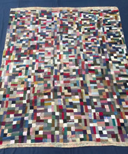 Antique hand woven patchwork crazy Quilt oval shape item179 picture