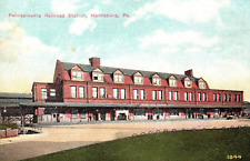Harrisburg Pa. Philadelphia Pa. R R Station Vintage Postcard picture