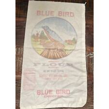 Empty Blue Bird Flour Bags Lot Of 10 Cortez Milling CO Cloth Bag Crafts picture