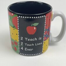 Burton Burton Teacher School 12 oz Coffee Mug Cup Apples Blackboard Math picture