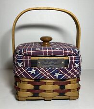 Longaberger 2004 Dresden Basket W/ Star Fabric Liner & Lid & Protector picture