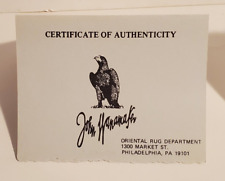 VINTAGE JOHN WANAMAKER PHILADELPHIA DEPARTMENT STORE CHESTNUT ST RUG COA CARD picture