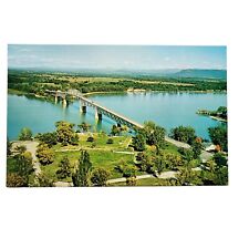 Aerial View Lake Champlain Toll Bridge Chimney Point VT Crown Point NY Postcard picture