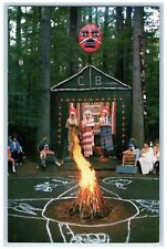 c1960's YMCA Camp Belknap Wolfeboro New Hampshire NH Unposted Bonfire Postcard picture
