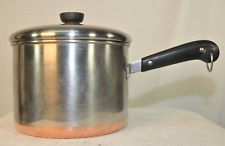 Rare Vintage Revere Ware Pre-1968 Copper Clad 5 Quart Saucepan And Lid Made USA picture