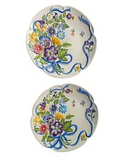 Vintage Flower Decorative Plates- Set Of Two picture