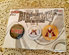VMI BUTTON SET 3 VIRGINIA MILITARY INSTITUTE NEW 2015 BIG TIME BUTTONS FOLLETT. picture