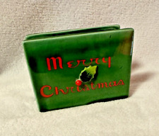 Vtg 1964 Howard Holt Ceramic Holly Berry Letter Napkin Holder Christmas Holidays picture