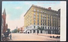 COURTLAND HOTEL CANTON OHIO 1908 POSTALLY USED FLAG CANCEL VTG COLOR POSTCARD VF picture