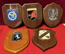 Crest Royal Airforce Military Shields Metal And Wood Polished Stock 5 Pcs H 5 7/ picture