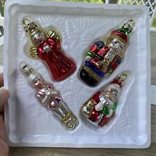 Vintage Old World Christmas Glass Hand Crafted Ornament Santa Clause Angel picture