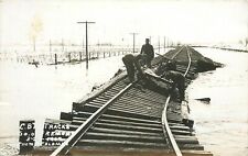 1912 Railroad Tracks After Flood, Fremont, Nebraska Real Photo Postcard/RPPC picture