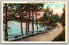 Lakeside Drive. Lake Bomoseen, Green Mountains. Vermont Vintage Postcard picture
