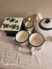 Set 2 Cups A Medium  Size Kettle And Milk Kettle And box Ceramic  Made In China picture