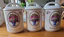 Antique Kitchen Canisters Oatmeal Rice Barley Czechoslovackia picture