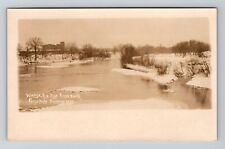 Beatrice NE-Nebraska RPPC Big Blue River in Winter Real Photo 1915 Old Postcard picture