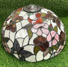 Vintage Dale Tiffany Stained Glass Lamp Shade Only  Flowers Butterfly’s Read picture