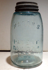 Antique Mason's Patent Nov.30th 1858, Early wavy glass, #8, 5 1/2