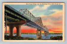 Baton Rouge LA Baton Rouge Bridge Mississippi River Louisiana Vintage Postcard picture