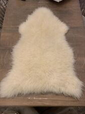 Natural genuine sheep rug - long ivory / cream / white wool picture