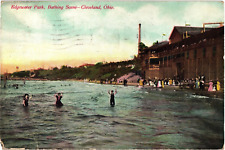 Edgewater Park Bathing Scene Swimmers Cleveland Ohio Divided Postcard c1910 picture