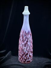 Antique Pontiled Hobbs Opalescent Coral Seaweed Cranberry Bitters/Barber Bottle picture