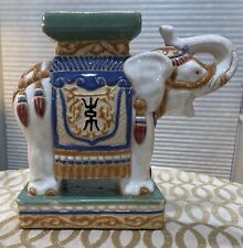 Vintage (1950s) Ceramic Glazed Elephant Garden Plant Stand/Side Table picture