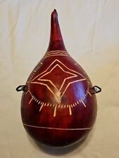 Vintage Handmade African Calabash Gourd with Nativity Scene 13