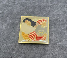 Rogerson Lithographic Square Abstract Person Holding Cat Lapel Pin picture