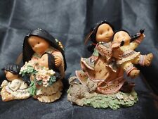 LOT OF 2 VINTAGE ENESCO 1998 & 2001 FRIENDS OF THE FEATHER  MOM SISTER CHILDREN picture