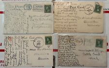 18 Vintage Post Cards 1909-1924 - Green 1 Cent Benjamin Franklin Stamps picture