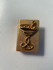 Vintage Italian Gold Tone Metal Match Box with Martini and Stones on Cover picture