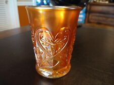 Antique Northwood Tumbler ~ Carnival Glass ~ Marigold Wishbone Tumbler 4.25 tall picture
