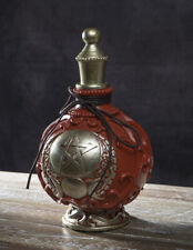 Wicca Spiritual Triple Moon Goddess With Pentacle Red Faux Potion Bottle Decor picture