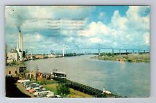 Savannah GA-Georgia, The Eugene Talmadge Bridge, Antique Vintage c1958 Postcard picture