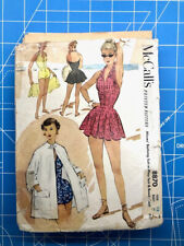 VTG 1952 McCall's Zip Front Plasuit, Beach Coat, Skirt Sewing Pattern 8870 picture