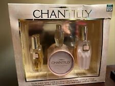 VTG Chantilly Dusting Powder Perfume  BodyLotion Classic Fragrance Gift Set 90's picture