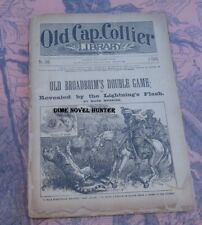1886 OLD CAP COLLIER #186 OLD BROADBRIM DOUBLE GAME DIME NOVEL STORY PAPER picture
