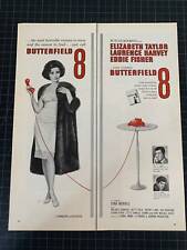 Vintage 1960 “Butterfield 8” Film 2-Page Print Ad - Elizabeth Taylor - Laurence picture