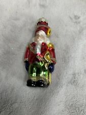 Vintage Hand Blown Glass Christmas Ornament Santa Figure picture