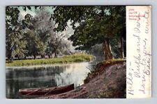 Sterling IL-Illinois, Cut Off Between Islands, Antique, Vintage c1909 Postcard picture