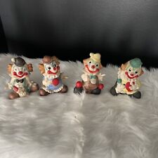 Vintage Set of 4 Retro Artmark Happy Clown Figurines Ceramic 4.5