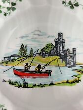 Vintage Carrigaline ash tray trinket dish fishing castle shamrocks Cork Ireland picture