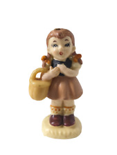 Hummel Goebel Style Girl With Basket Wax Candle Vintage 1950s picture