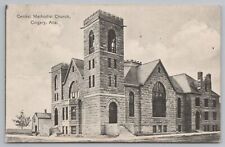 Calgary Alberta Canada~Central Methodist Church~2 Towers~Stone~Gothic~c1910 picture