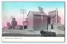 c1910's Elevator Row Spencer Grain Co. Horse And Wagon Millbank SD Postcard picture